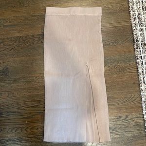 Sweater Knit Rib Midi Skirt